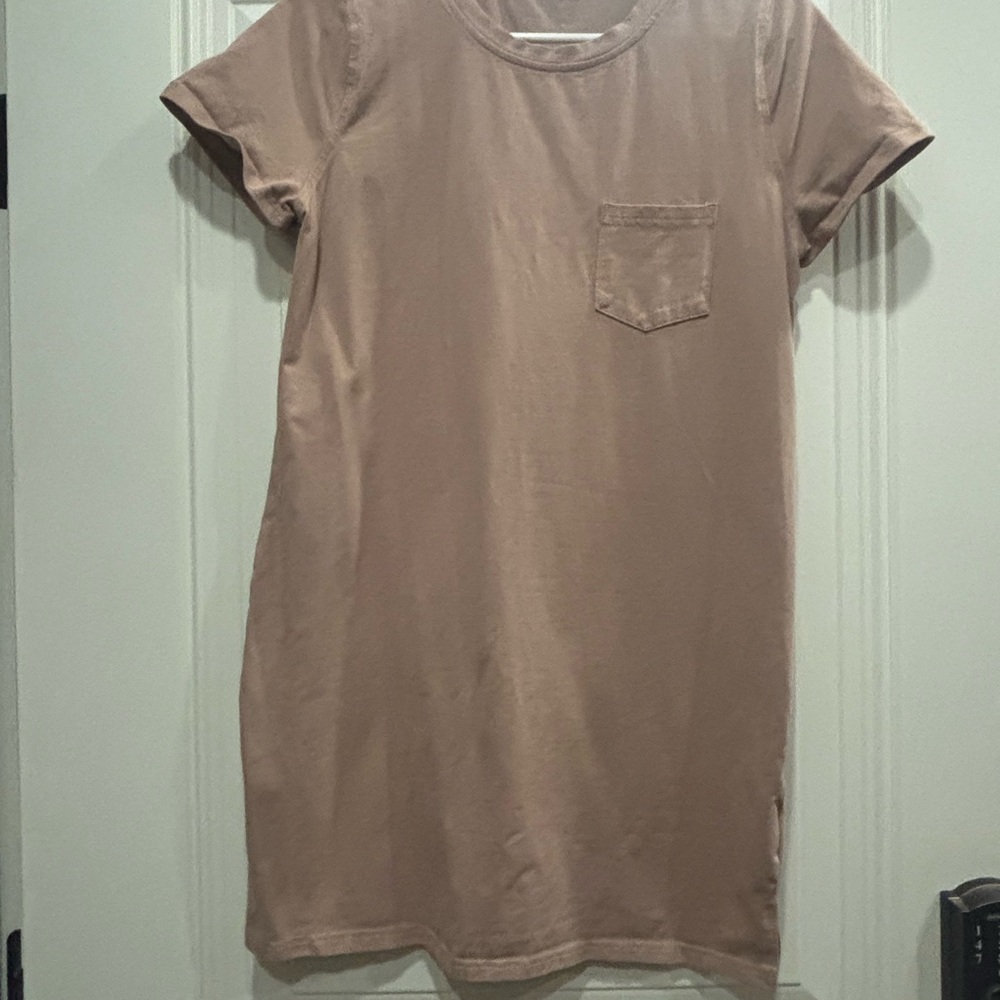 Source Unknown Tan T-Shirt Dress